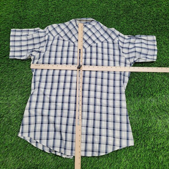 Vintage LEE Snap Button Shirt Large 22x29 Blue - Picture 3 of 14